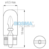 Żarówka 12V  3W całoszklana T07 Bosma *4001*