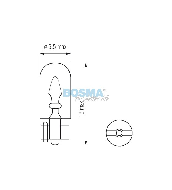 Żarówka 12V  3W całoszklana T07 Bosma *4001*