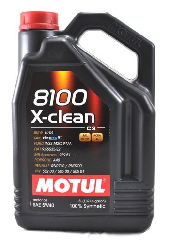 Olej Motul 8100 X-clean 5W/40 5L C3 VW 505.01, MB229.51 d2