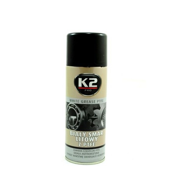 K2 Biały smar litowy z PTFE spray 400ml    (W121)