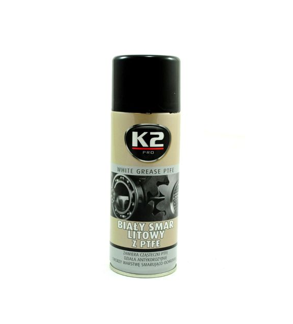 K2 Biały smar litowy z PTFE spray 400ml    (W121)