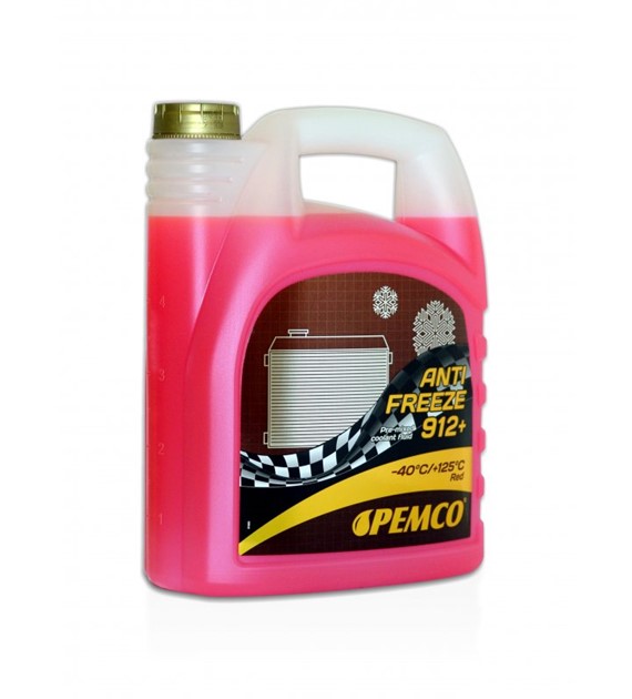 Płyn do chłodnic Pemco G12+ Long Life -40C  5l gotowy  różowy 912+