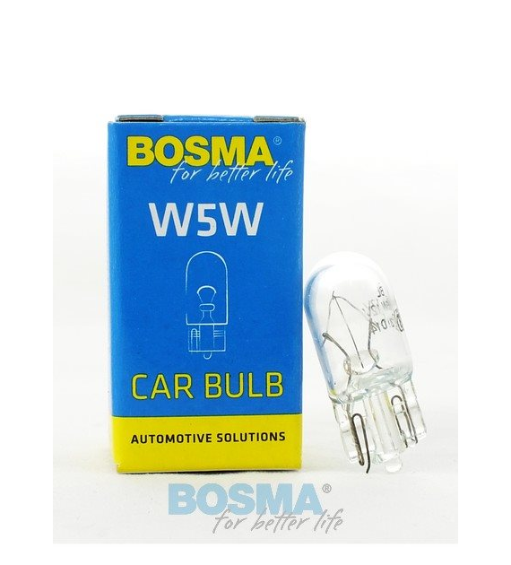Żarówka 12V  5W W5W T10 całoszklana BOSMA *1949S* single BOX