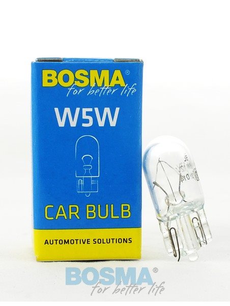 Żarówka 12V  5W W5W T10 całoszklana BOSMA *1949S* single BOX