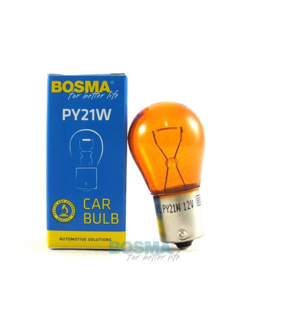 Żarówka 12V 21W BAU15s PY21W pomarańczowa Bosma *0287S* single BOX asymetryczna