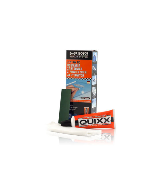 QUIXX zestaw do usuwania zarysowań z powierzchni akrylowych i pleksiglasu plexi 50g XERAPOL