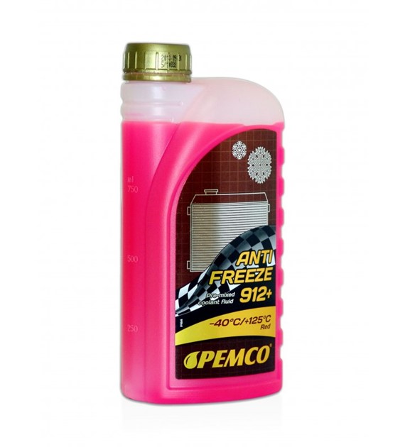 Płyn do chłodnic Pemco G12+ Long Life -40C  1l gotowy różowy 912+