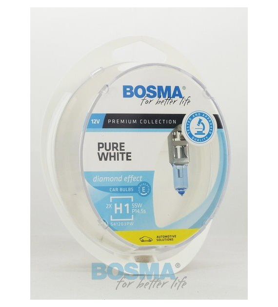 Żarówka 12V H1 55W +80% PURE WHITE TWIN BOX Bosma *8900*