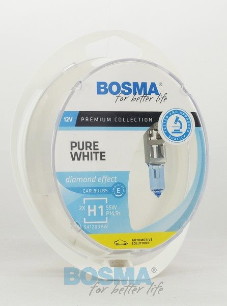 Żarówka 12V H1 55W +80% PURE WHITE TWIN BOX Bosma *8900*