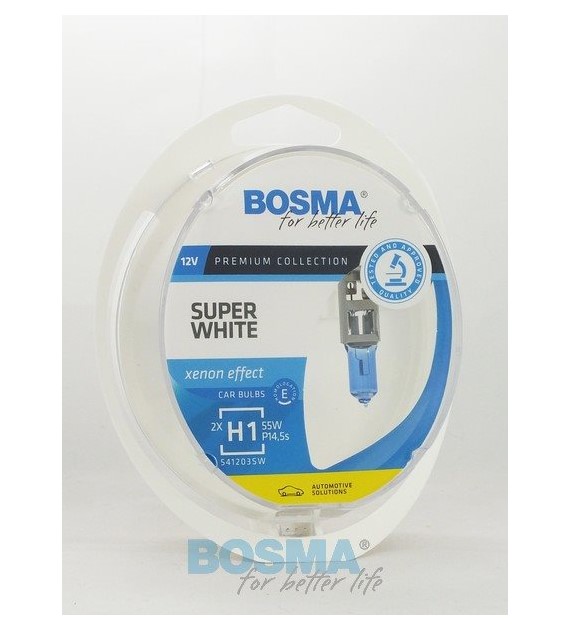 Żarówka 12V H1 55W SUPER WHITE TWIN BOX Bosma *3721* xenon effect qq