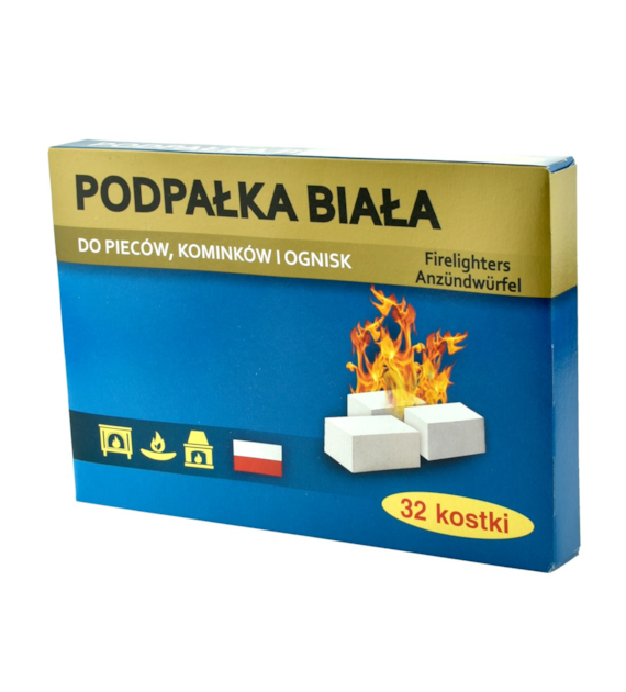 Podpałka do grilla kostka - ekologiczna BIAŁA 32 kostki