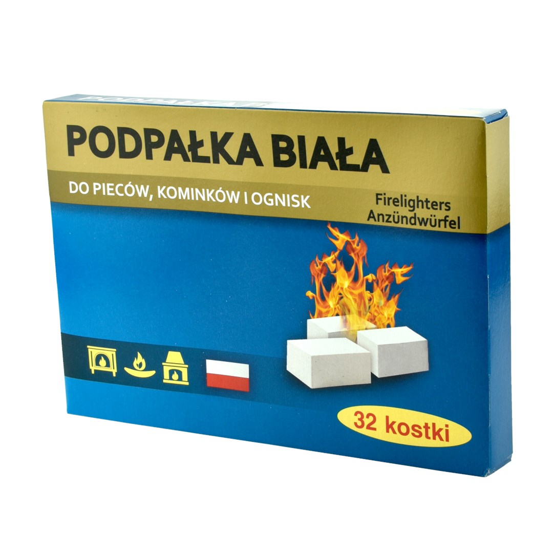 Podpałka do grilla kostka - ekologiczna BIAŁA 32 kostki