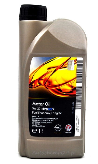 Olej Opel GM 5W/30 1l Dexos2 plastik