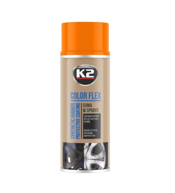 K2 COLOR FLEX guma w sprayu pomarańczowy 400ml   (L343PO) qq WW