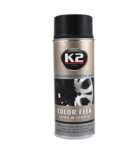 K2 COLOR FLEX guma w sprayu czarny mat 400ml   (L343CM)