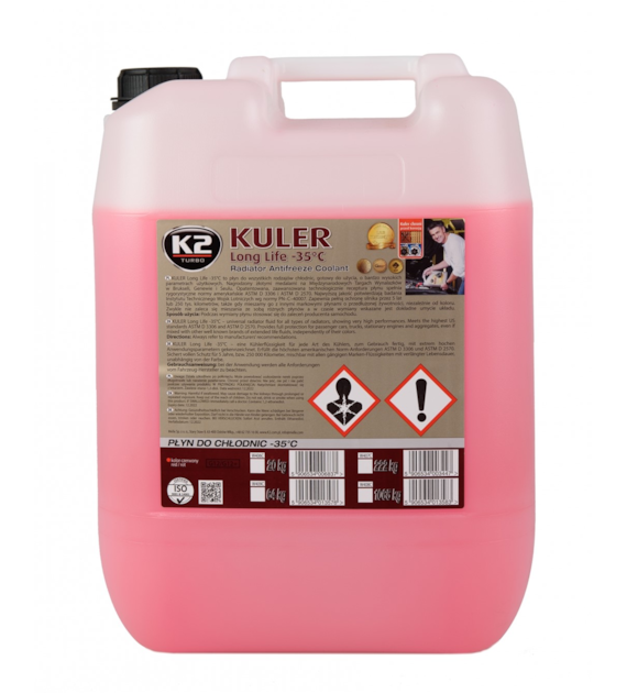 Płyn do chłodnic K2 Kuler G12 20L -35C Long Life czerwony   (W406C)