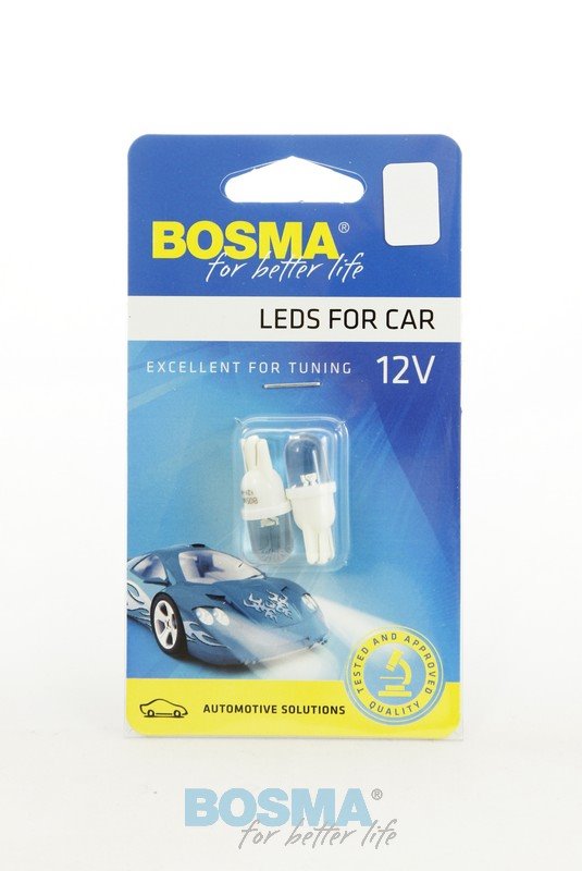 Żarówka 12V Bosma W5W 1x LED całoszklana 5 W  WHITE 2szt *2441*