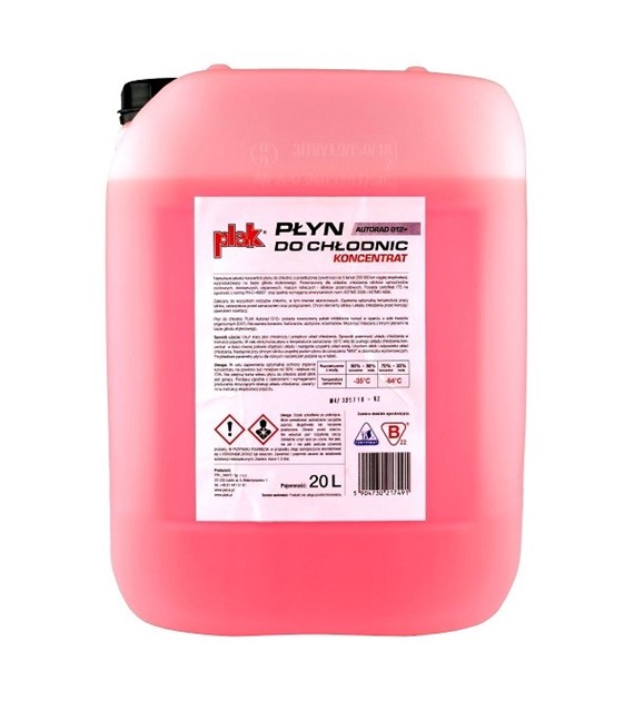 KONCENTRAT Płynu do chłodnic Plak Autorad G12+ 20kg  różowy (17,8l)