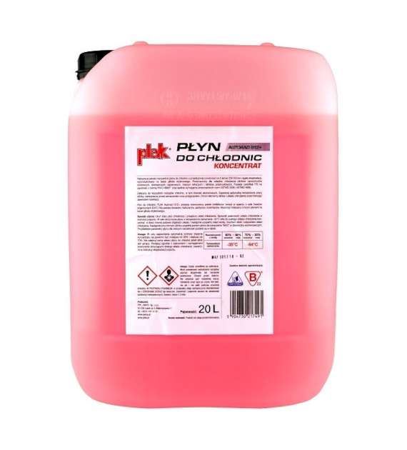 KONCENTRAT Płynu do chłodnic Plak Autorad G12+ 20kg  różowy (17,8l)