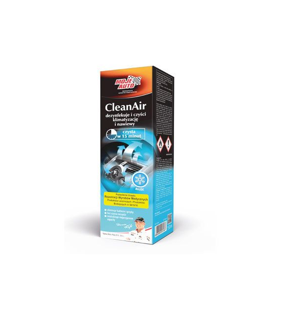 Moje Auto CleanAir *Arctic* Odświeżacz klimatyzacji i nawiewów (granat) odgrzybiacz* 150ml dezynfekcja (19-583)
