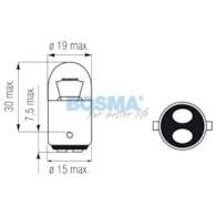 Żarówka 12V  5W Ba15D Bosma *3790*
