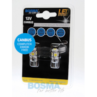Żarówka 12V Bosma W5W 5x LED SMD5050  Canbus całoszklana   WHITE 2szt *4199* ST*