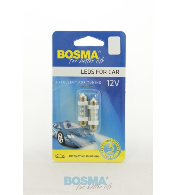 Żarówka 12V Bosma rurka 4x LED 36mm  White 6000k 2szt *2892*