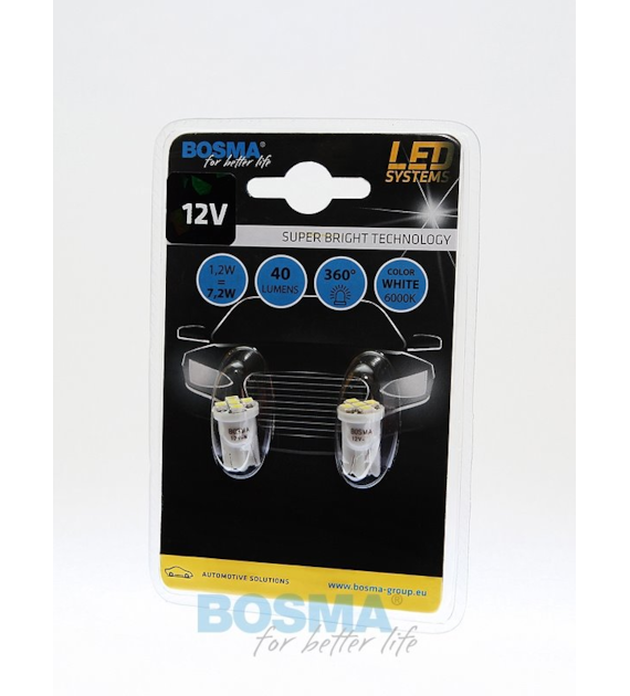 Żarówka 12V Bosma W5W 5x LED SMD3528   White 2szt *4175* ST