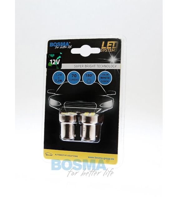 Żarówka 12V Bosma Ba15s 4x LED SMD5050 White 2szt *3048* ST*
