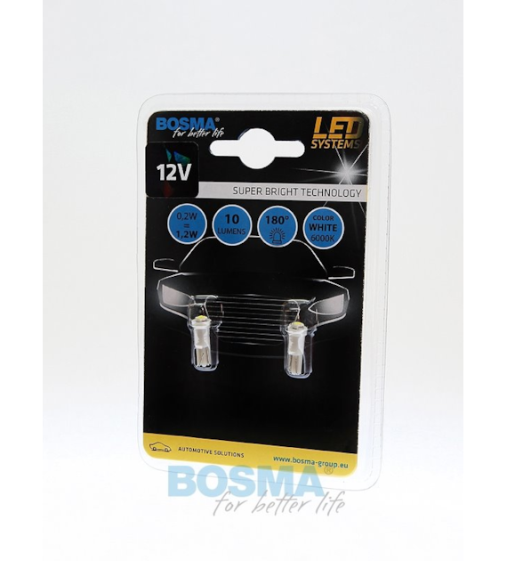 Żarówka 12V Bosma W1,2W 1x LED SMD3528  White 2szt *3932* ST*