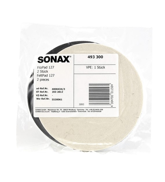 SONAX Pad filcowy 127mm na rzep (2szt) *493300*