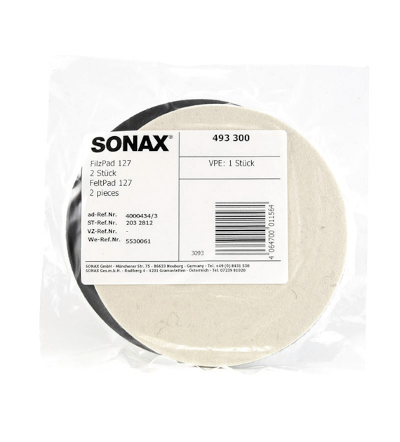 SONAX Pad filcowy 127mm na rzep (2szt) *493300*