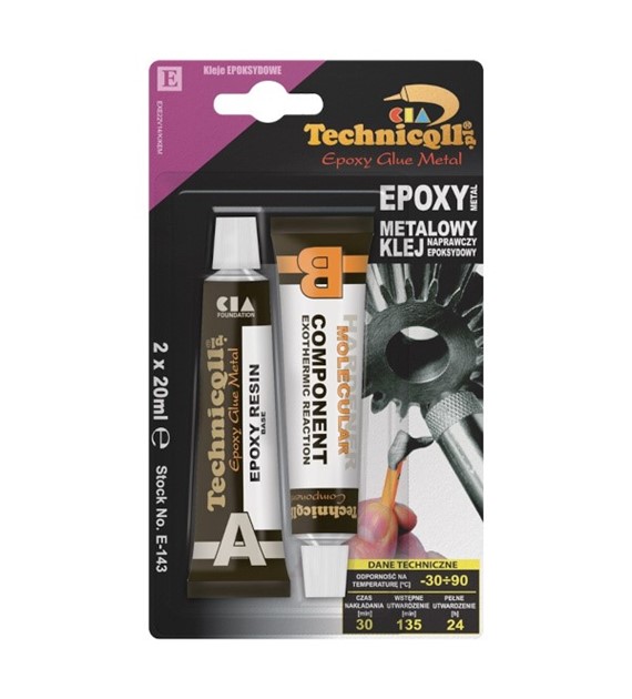 TECHNICQLL- Klej Metalowy Epoksydowy 2x20ml