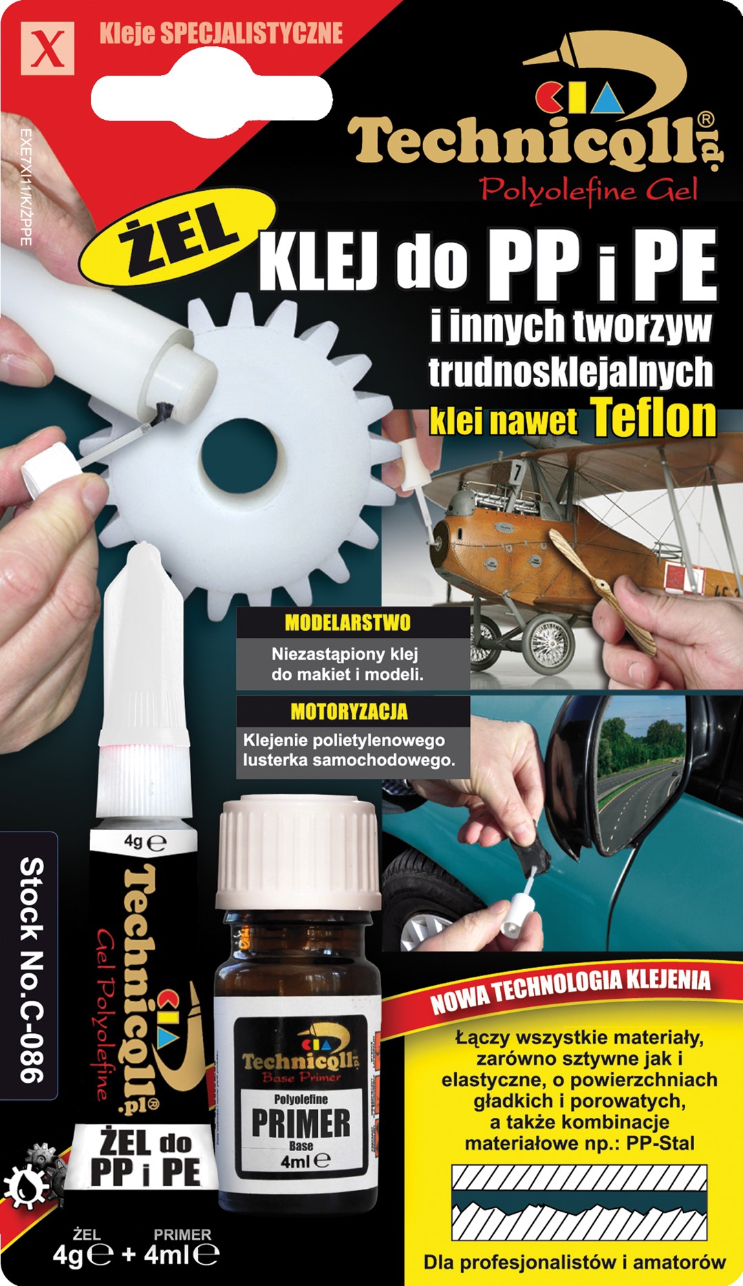 TECHNICQLL- Żel do PP PE z primerem 4g+4ml