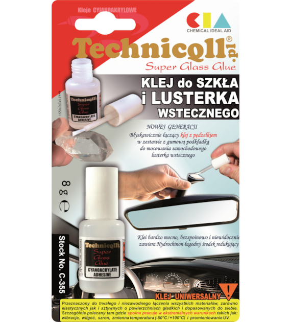 TECHNICQLL- Klej do szkła i lusterka wstecznego 8g