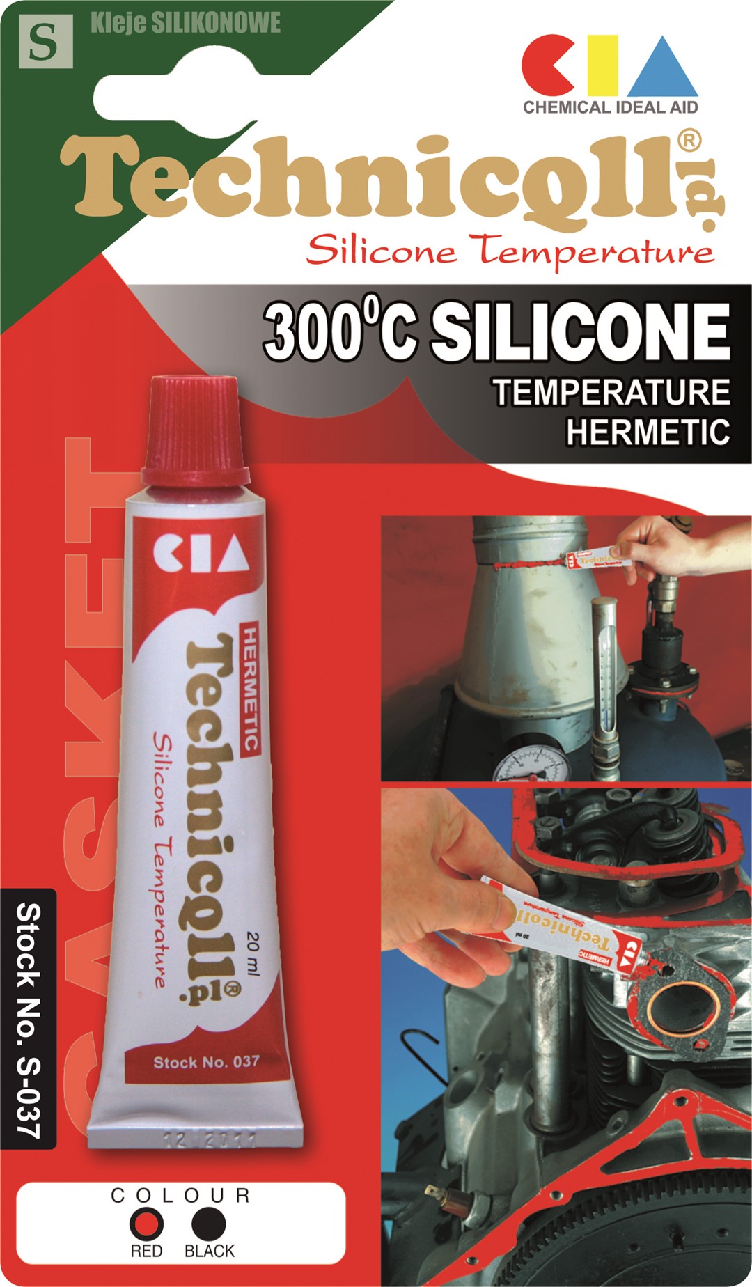 TECHNICQLL- Silikon Wysokotemperaturowy 300C czerwony 20ml