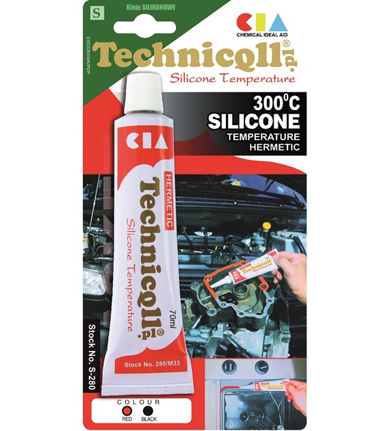 TECHNICQLL- Silikon Wysokotemperaturowy 300C czerwony 70ml