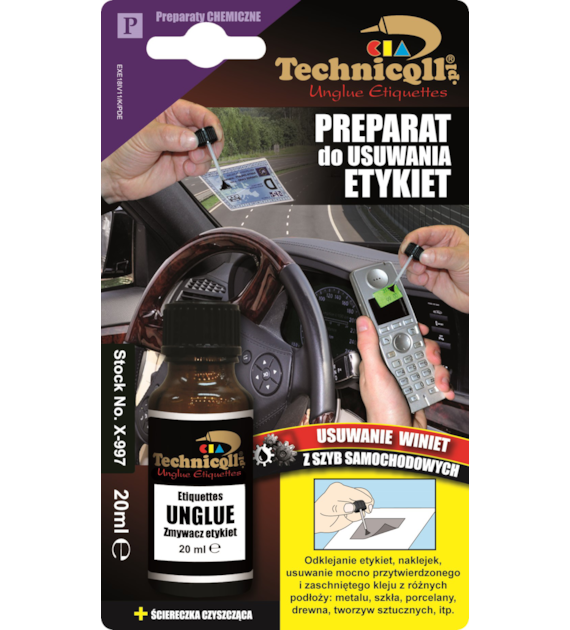 TECHNICQLL- Preparat do usuwania zmywania etykiet 20ml