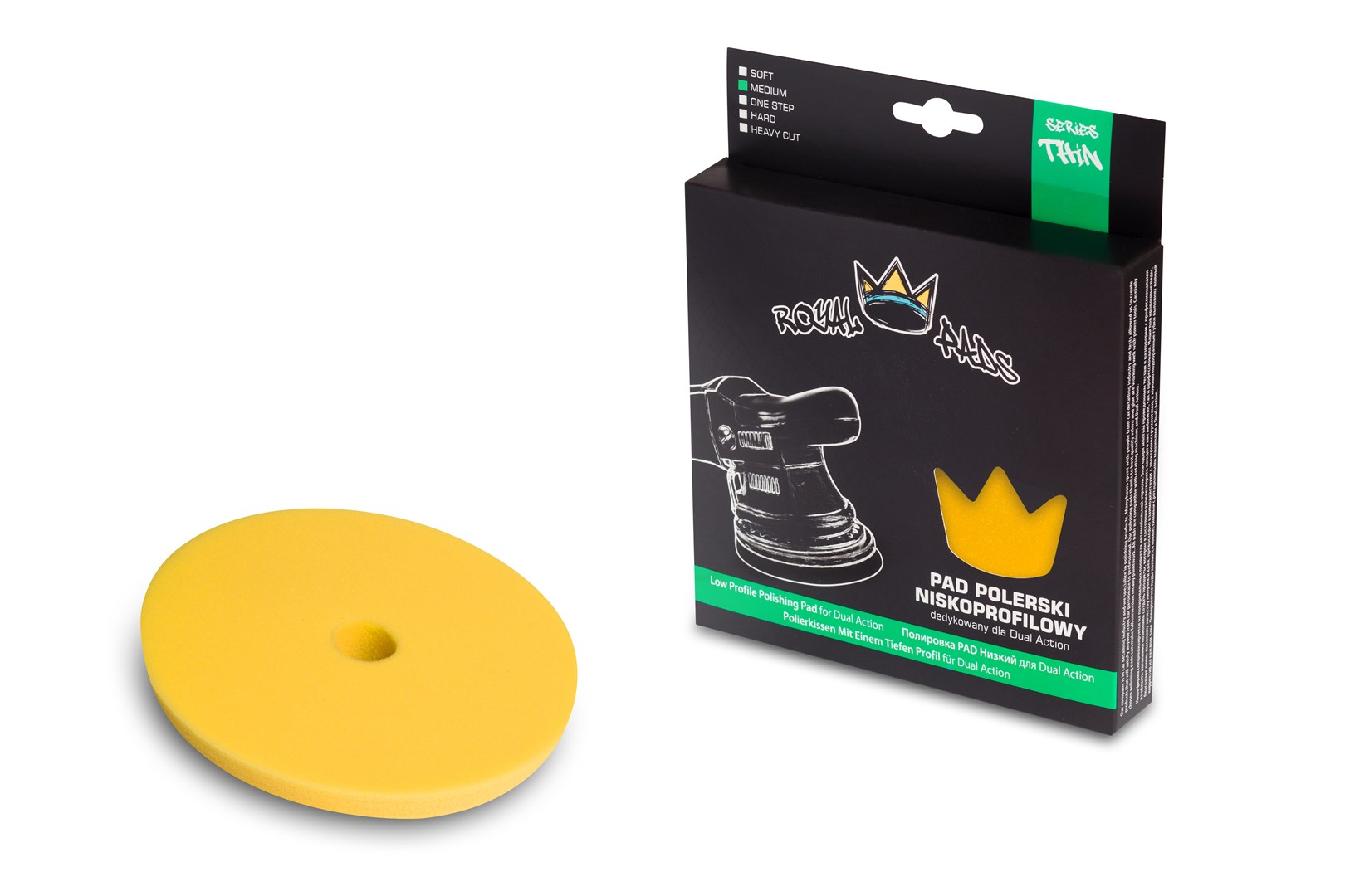 Royal Pads Thin Medium Pad - gąbka polerska żółta 130mm *RP 02-04-130*