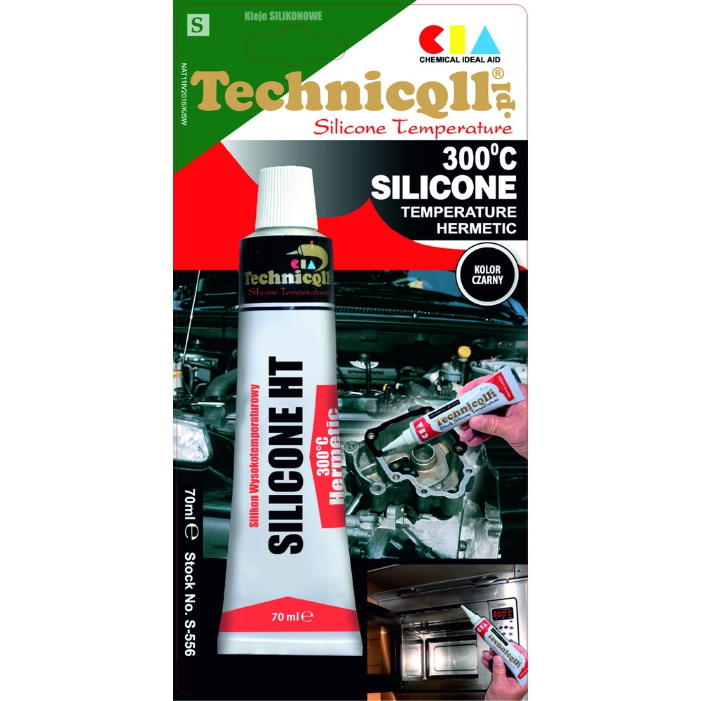 TECHNICQLL- Silikon Wysokotemperaturowy 300C czarny 300ml