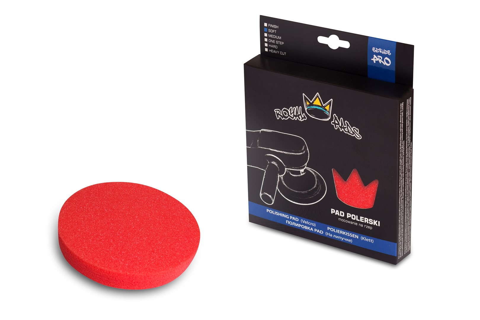 Royal Pads PRO Soft Pad - gąbka polerska czerwona 80mm *RP 04-02-080*