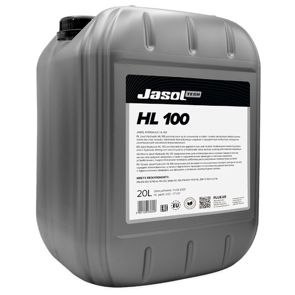 Olej JASOL HYDRAULIC HL 100 20L (hydrauliczny)