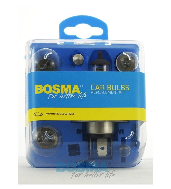Żar. 12 V komplet z H4 BOSMA (bezpieczniki + żarówki pomocnicze)