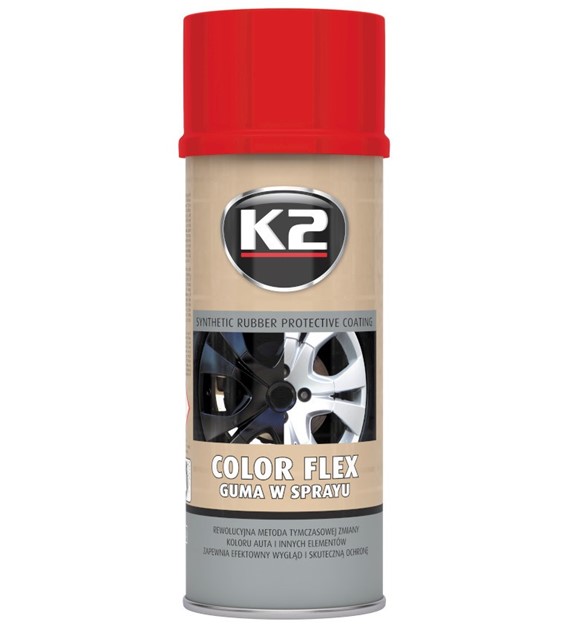 K2 COLOR FLEX guma w sprayu czerwony 400ml   (L343CE)