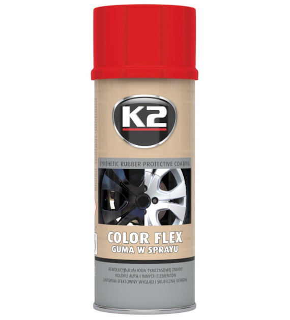 K2 COLOR FLEX guma w sprayu czerwony 400ml   (L343CE) qq WW
