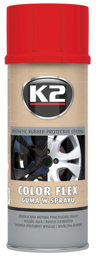 K2 COLOR FLEX guma w sprayu czerwony 400ml   (L343CE)