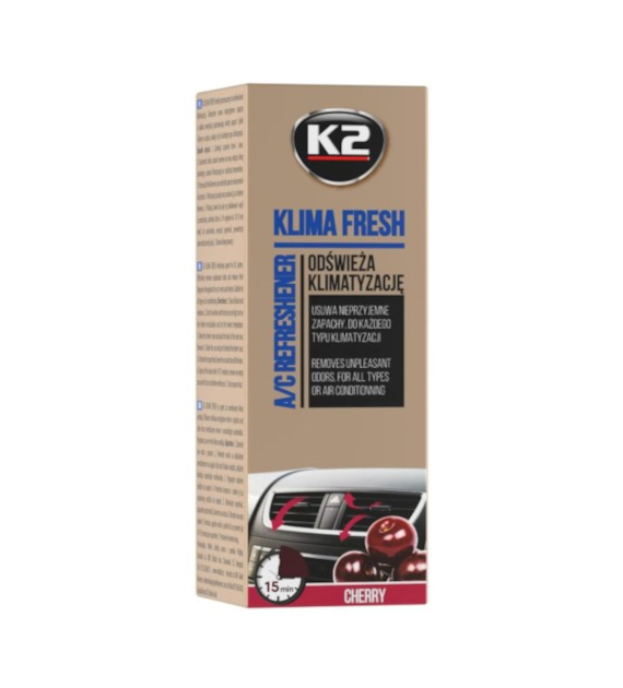 K2 Klima fresh odświeża klimatyzację (granat) *CHERRY* 150ml    (K222CH) (op. 12szt)