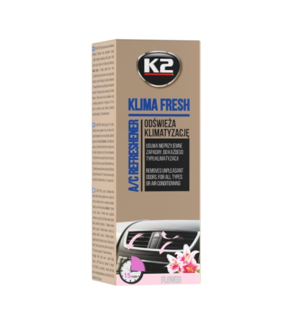 K2 Klima fresh odświeża klimatyzację (granat) *Flower* 150ml    (K222FL) (op. 12szt)