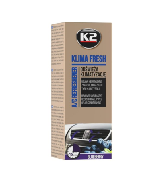 K2 Klima fresh odświeża klimatyzację (granat) *Blueberry* 150ml    (K222BB) (op. 12szt)