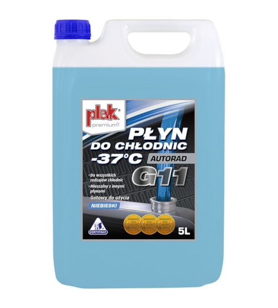 Płyn do chłodnic Plak Autorad BLUE  5l gotowy niebieski G11 op.4szt